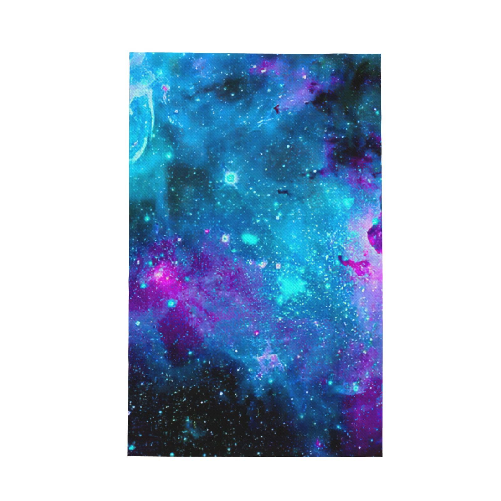 CKGODGF Purple Starry Sky Print Absorbent Waffle Dishcloths,Kitchen Towels With Hanging Loops,Tea Towels.