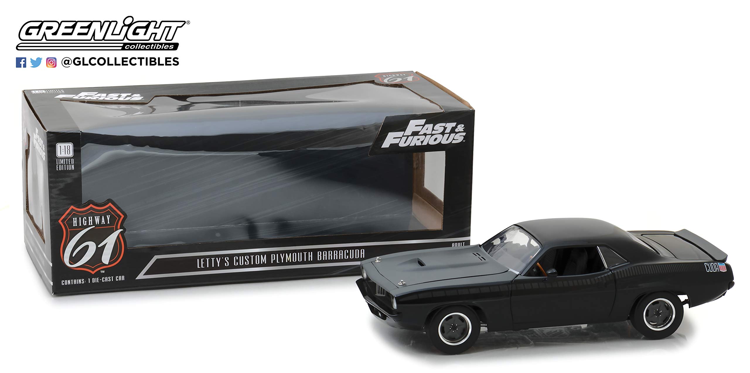 1:18 Fast & Furious - Fast 7 (2015) - Custom Plymouth Barracuda (HWY-18005)