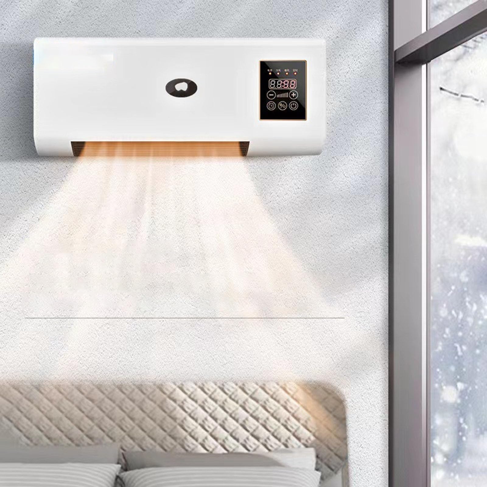 Climafy - Aire acondicionado portátil Climafy, sistema de calefacción mini split, aire acondicionado móvil montado en la pared, unidades de aire acondicionado de ventana con funciones de refrigeración