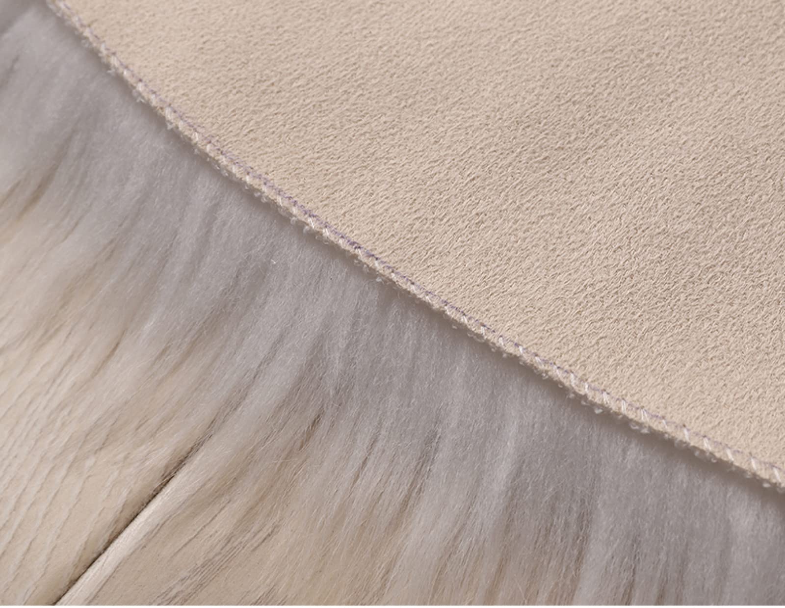 Tapis Lavable en Machine en Fausse Fourrure de Mouton avec Accents en Fausse Fourrure en Peau de Mouton,Red-70cm
