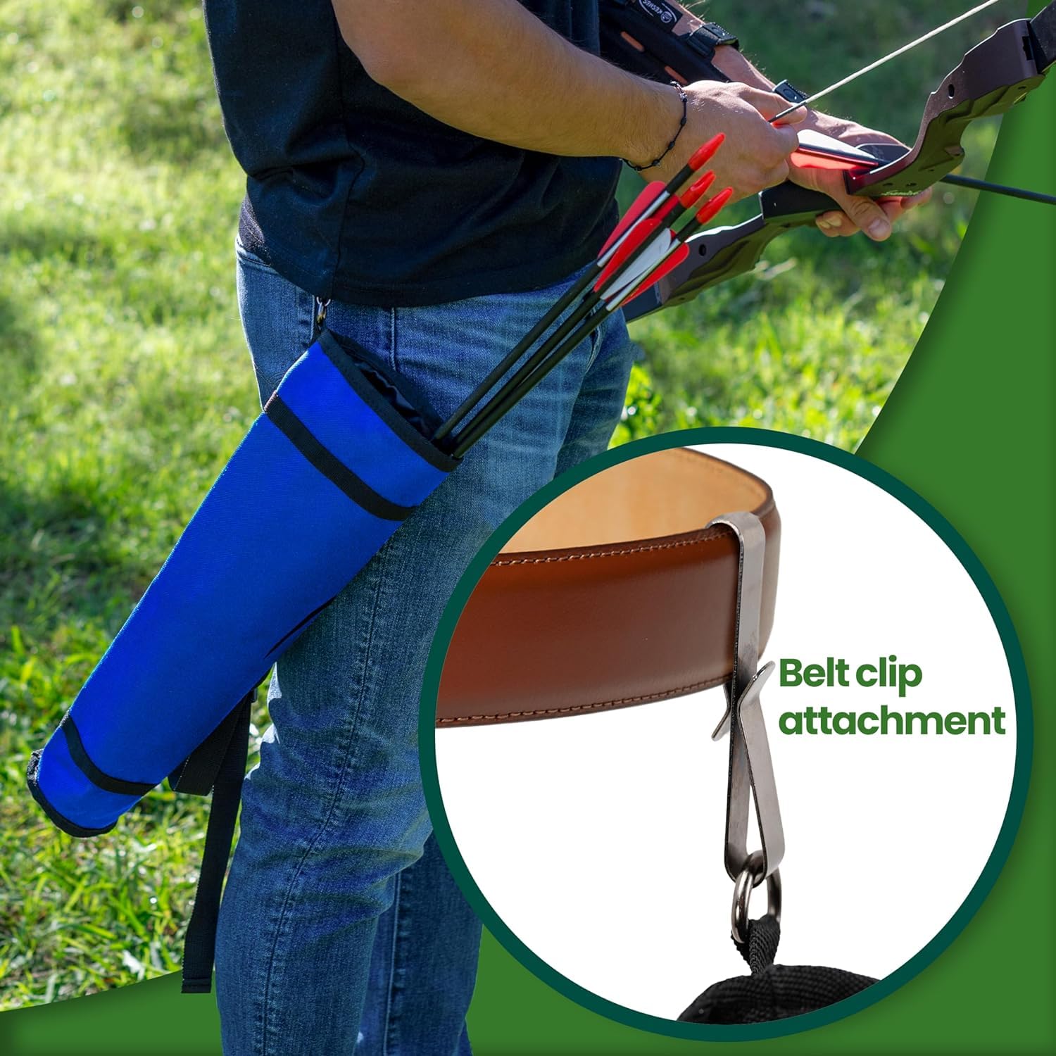 Soporte para carcaj de Flecha, Ajustable para Flechas, para Caza de Arco y práctica de Objetivos; jóvenes y Adultos
