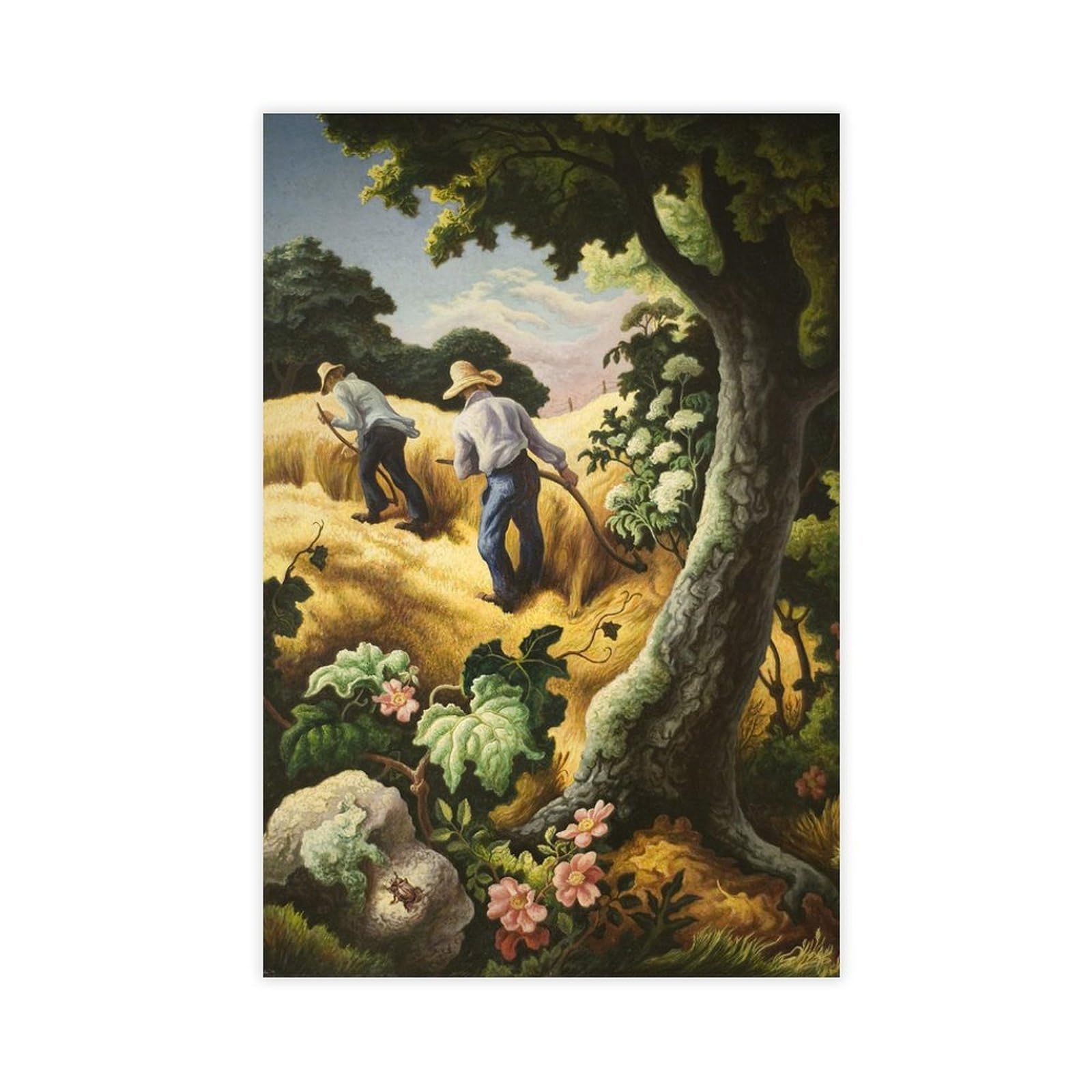 DFJyjFGJJ Thomas Hart Benton - July Hay Wall Decoration Poster Family Bar Restaurant Garage Cafe Art Sign Gift 16" L X 24" W