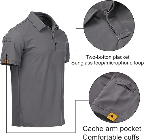 Miniatura 3 de disi Polo para hombre, secado rápido, manga corta, deportiva, casual, para tenis, golf, para hombre