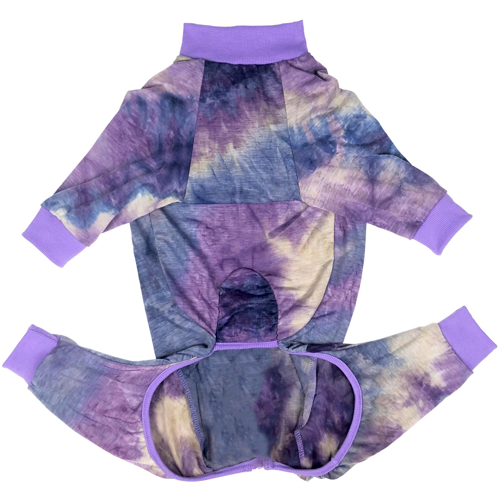 D.E.E Dog Pajamas Large Cotton Dog Clothes Warm and Comfortable Lightweight Jumpsuits Prevent Licking Wound (Purple, 3XL)