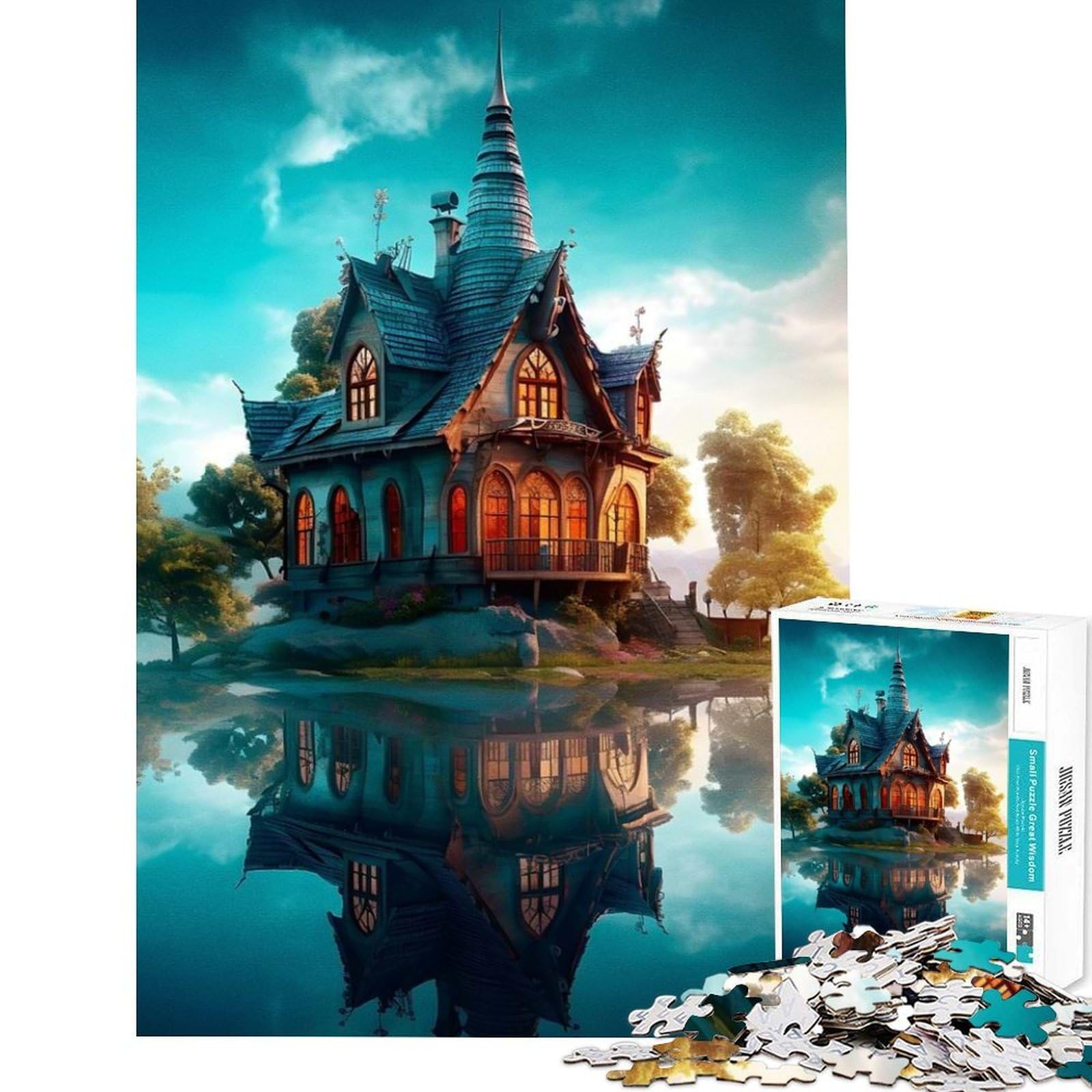 Teenager Jigsaw Puzzles 1000 Pieces Surral Castle Reflections Jigsaw Puzzle Hands-on Game Analysis And Logic Gifts for Friends And Family (Size 38x26cm)