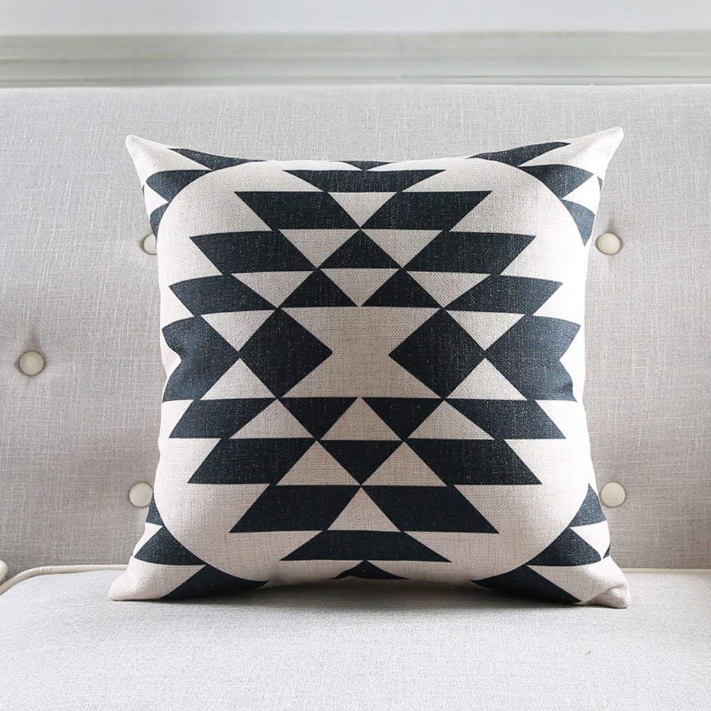 Coussin de canapé en coton lin épaissi au fini géométrique haut de gamme