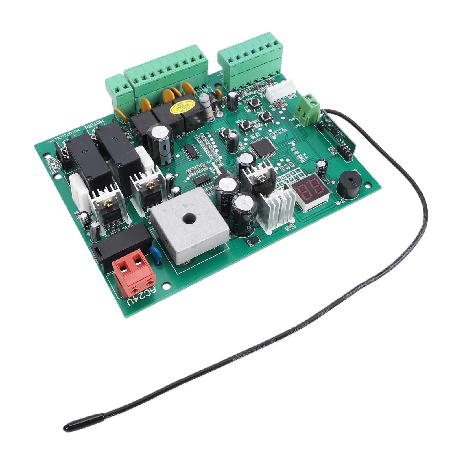 AUNMAS Płyta Sterująca Mechanizmu Otwierania Bramy Skrzydłowej Zamienna Płytka PCB Dwuramienny Sterownik Automatycznej Bramy z 3 Pilotami Menu LED Kod Zmienny dla Dwuramiennych Napędów