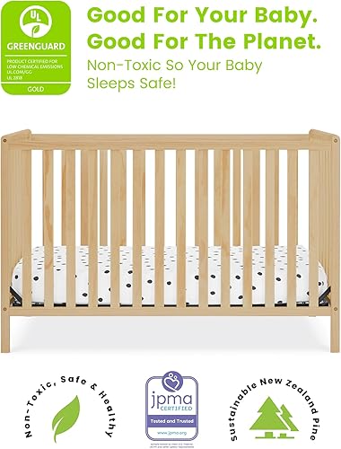 Miniatura 55 de Delta Children Heartland - Cuna convertible 4 en 1, color gris + Delta Children Twinkle Galaxy - Colchón de doble cara con núcleo de fibra reciclada