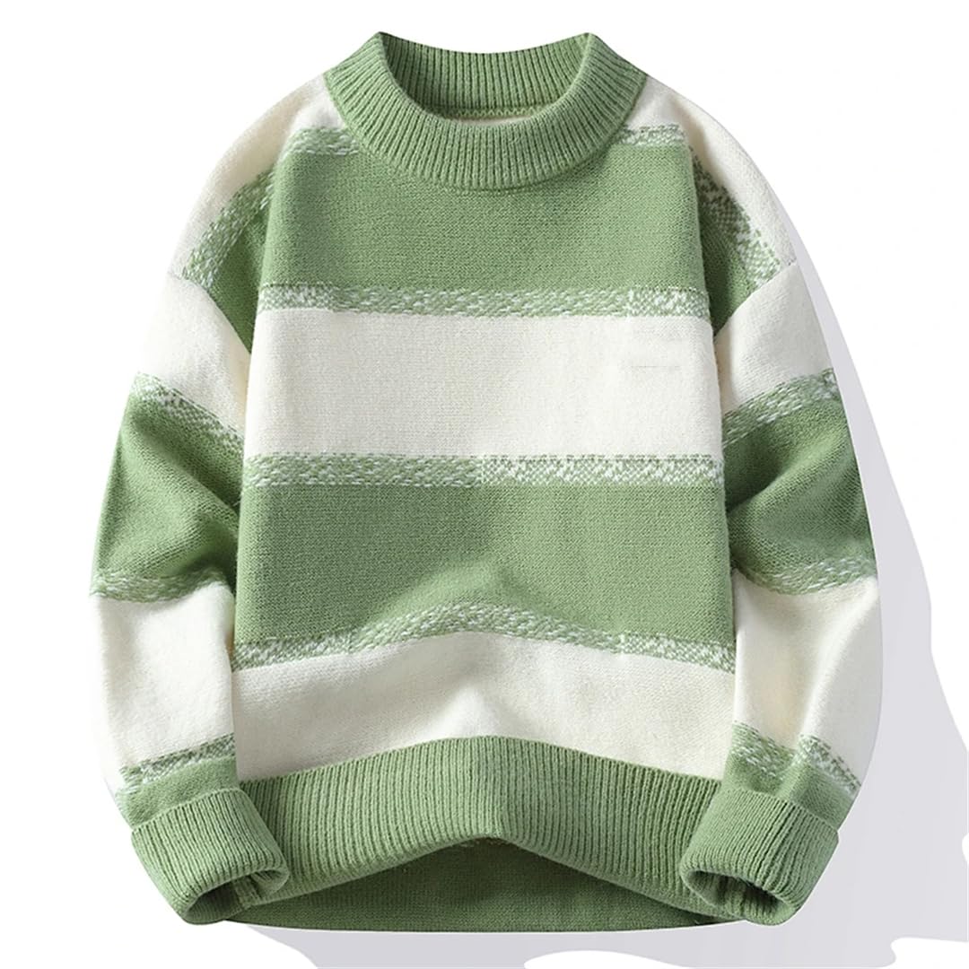 Maglione da uomo a maniche lunghe a righe Harajuku natalizio morbido e caldo