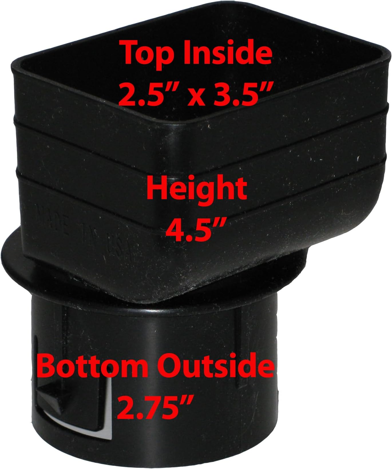 Universal Downspout to Drain Pipe Tile Drainage Adapter (Black, 2x3x3)
