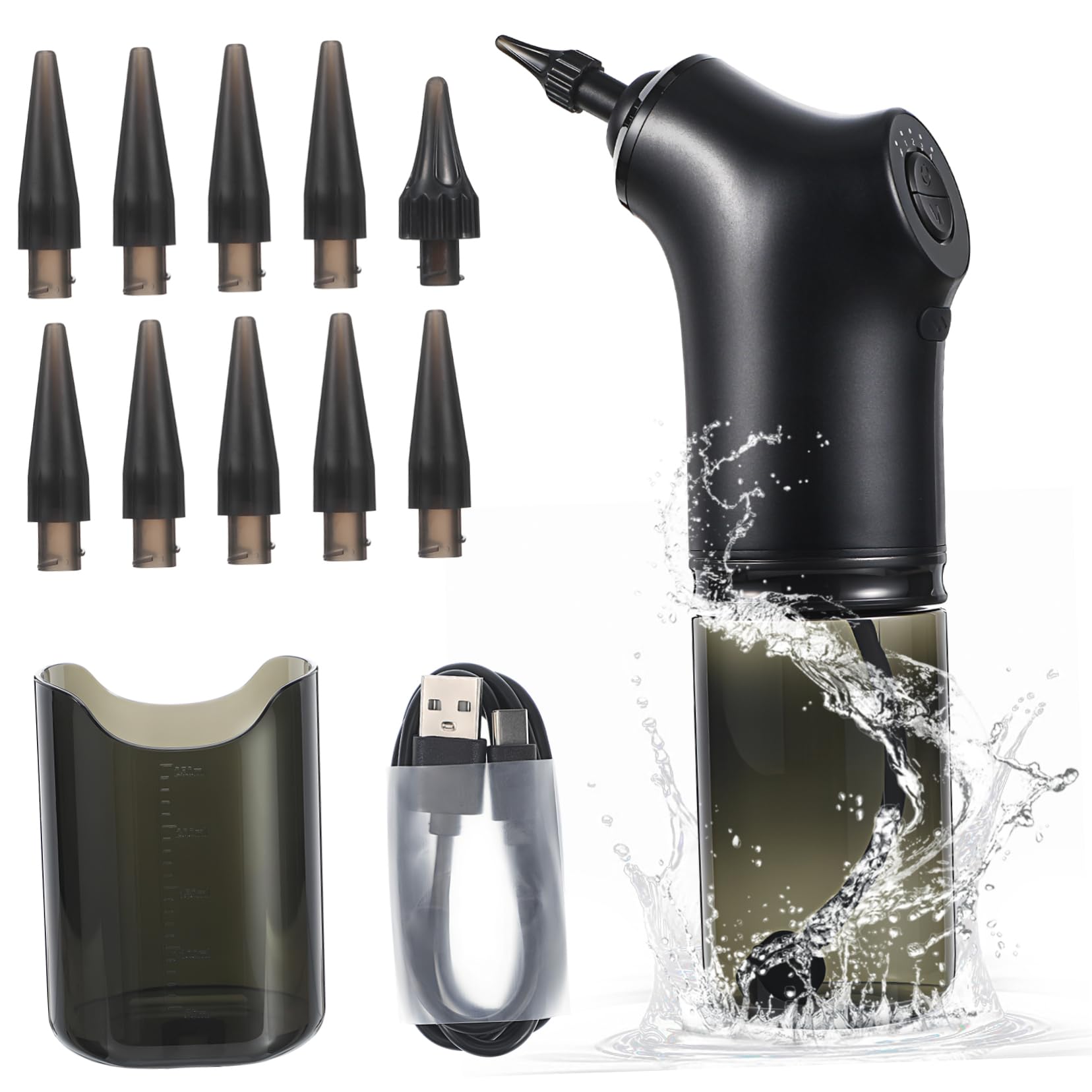 Elektrischer Ohrreiniger 200ml 2000mah Schwarz aus Abs, 1 Satz