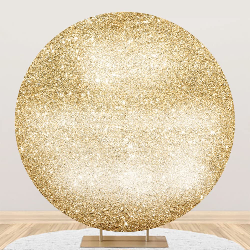 Aoihrraan 200cm Diametro Scintillio Oro Rotondo Fotografia Sfondo Brillante D'Oro E Tramutante Diamanti Graduale Modificare Colore Fondale Baby Shower Compleanno Nozze Bambini Porträt Fotostudio