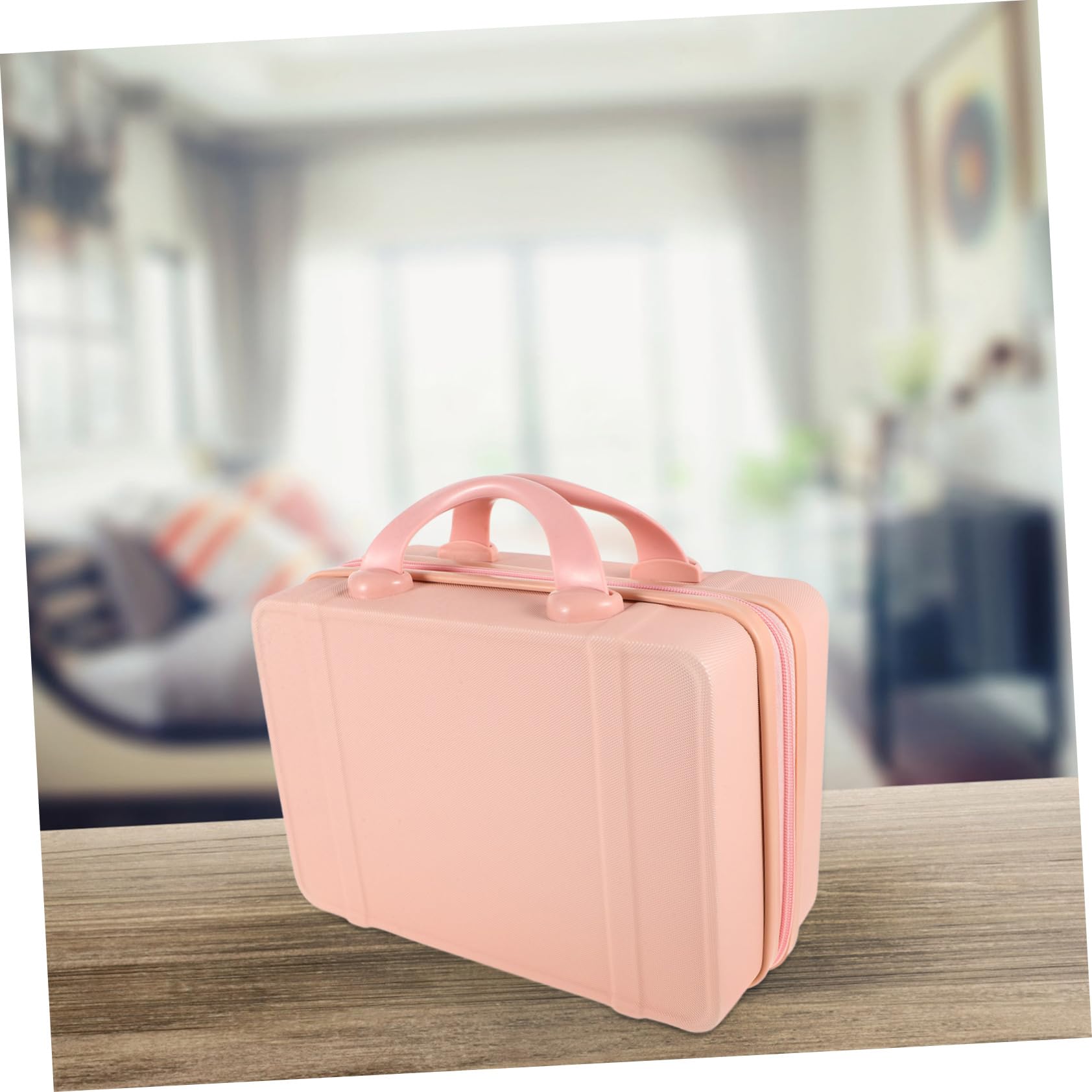 14-Zoll Handkoffer aus Abs, Rosa, Tragbarer Reisekosmetikkoffer