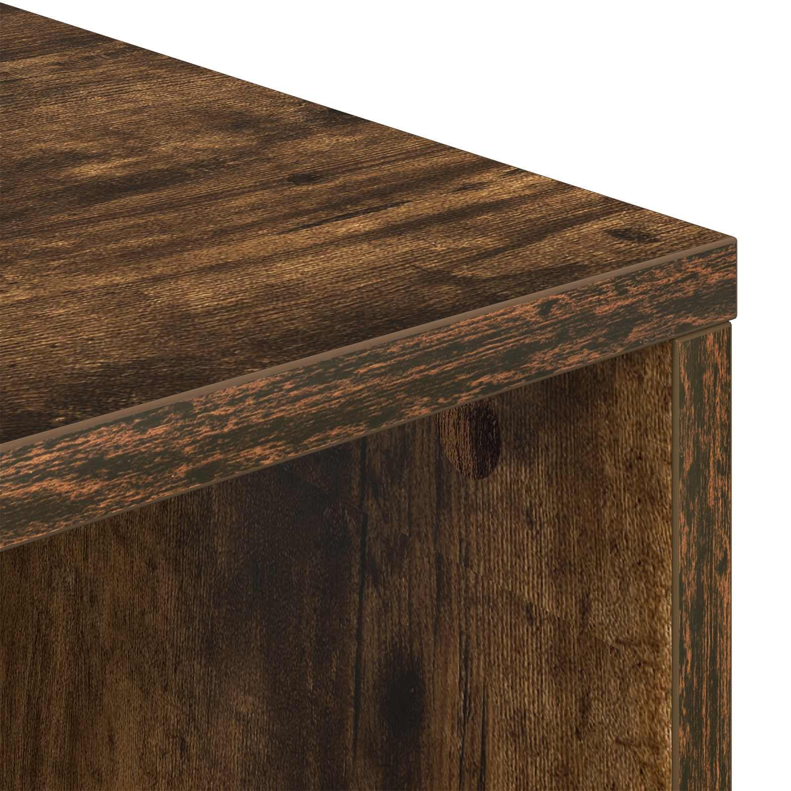 Generico Aparador moderno roble ahumado 73,5 x 24 x 69,5 cm, aparador con 3 cajones de madera de ingeniería, tiradores empotrados y estantes equipados para salón, mueble buffet con amplio