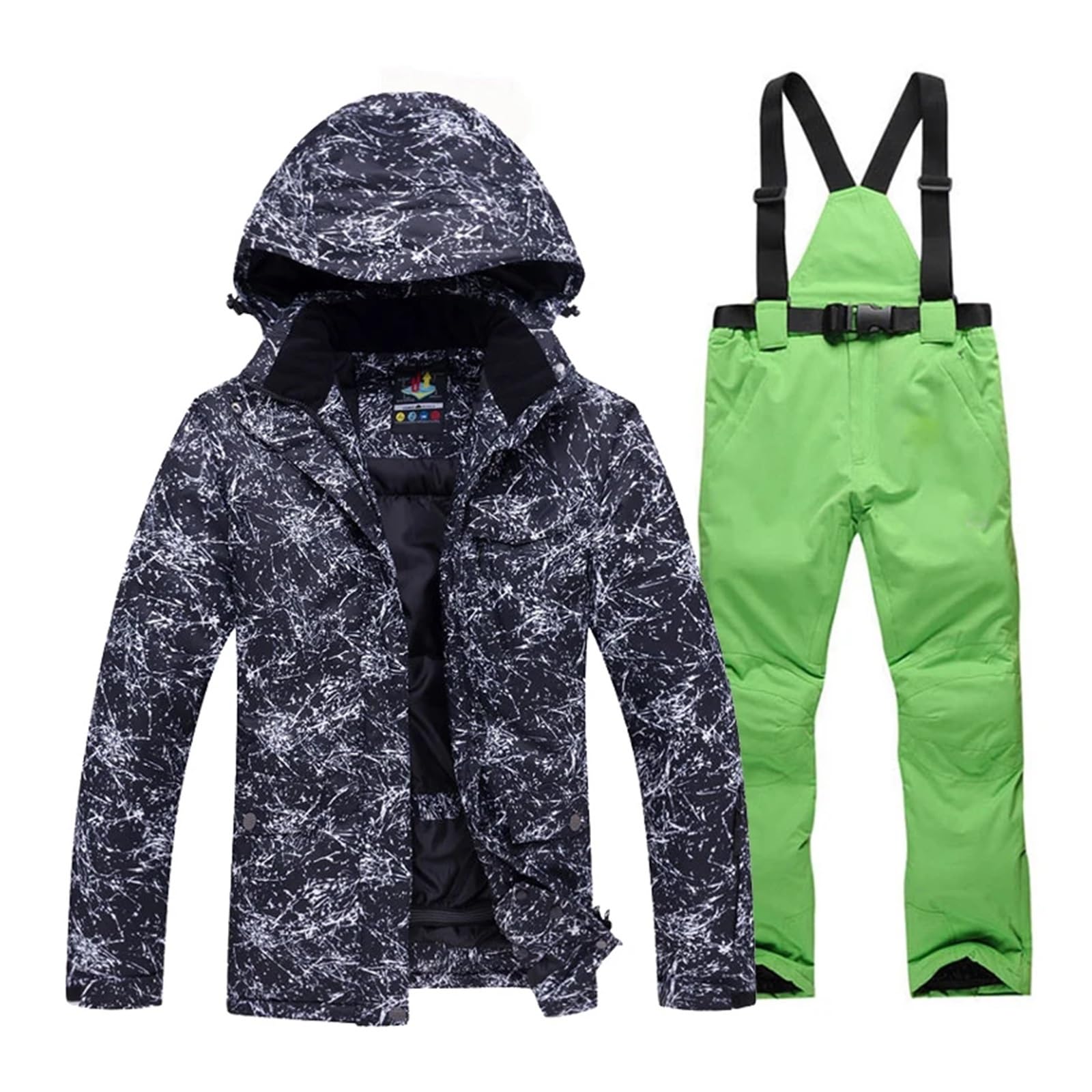 Combinaison de Ski Combinaison de Ski d'hiver for Hommes, Manteau Chaud, Coupe-Vent, Pantalon de Snowboard, Ensemble Veste et Pantalon de Ski imperméables vêtements de Ski