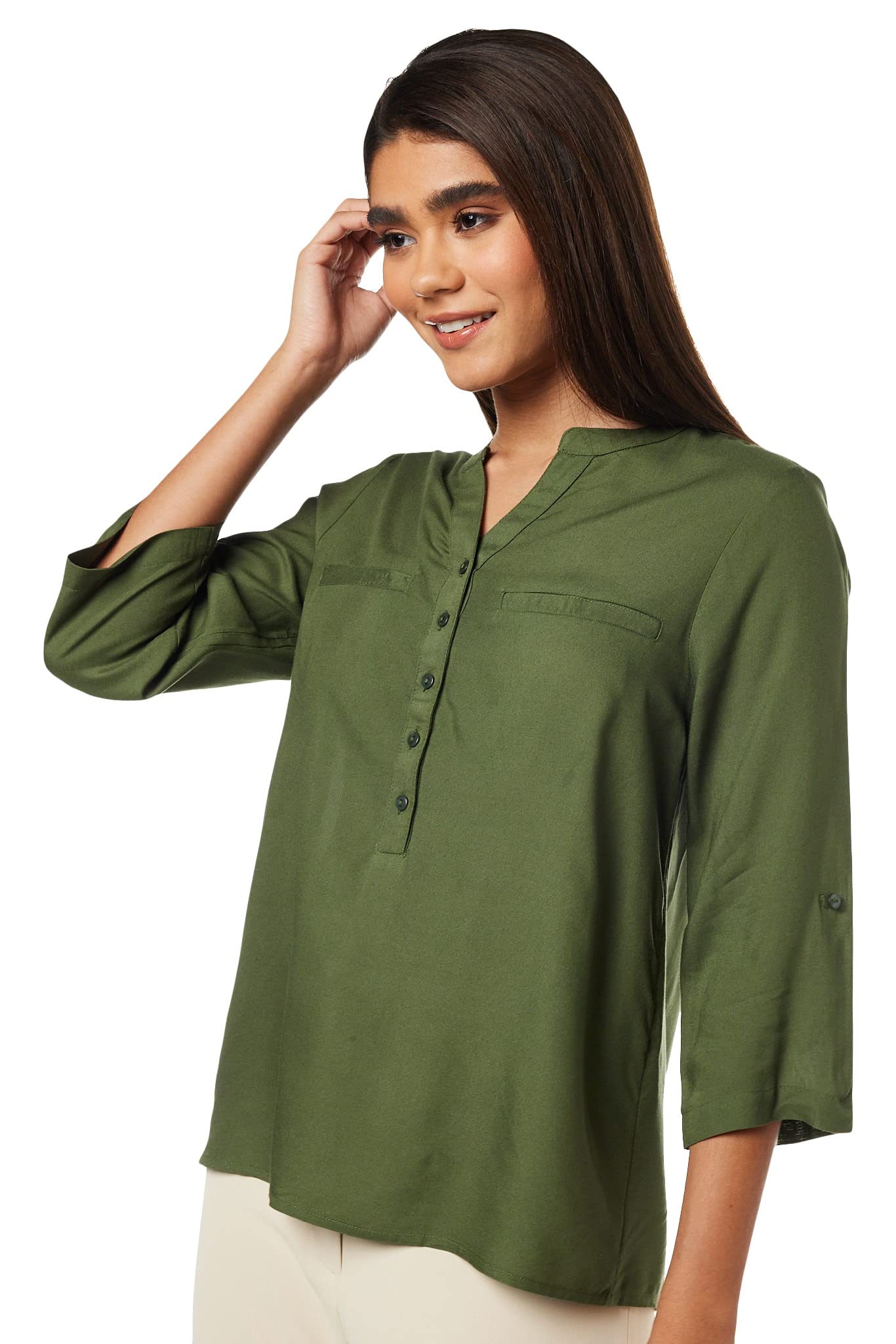 Amazon Brand - SymbolWomen's Solid Regular Fit Top