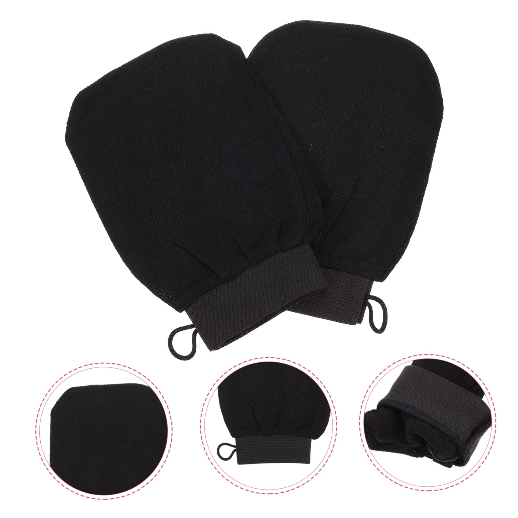 PACKOVE 2Pcs Exfoliating Shower Gloves for Bathing Portable Body Massage Towels Lightweight Scrubbing Bath Gloves Easy to Clean for Home and Travel Use