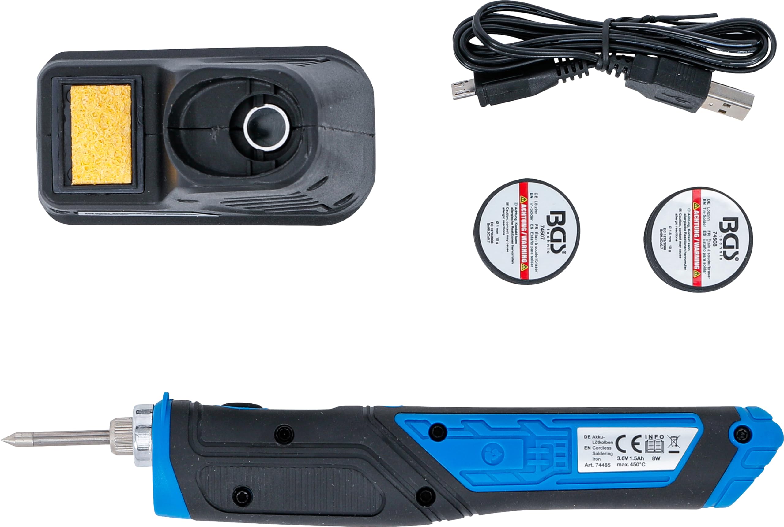 BGS 74485 | Saldatore a batteria | 8 W | con stazione di ricarica