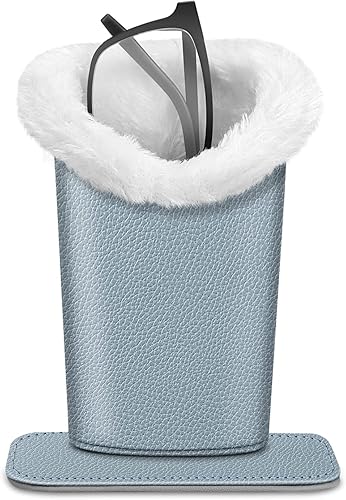 Miniatura 191 de Fintie Soporte para anteojos forrado de felpa con base magnética, estuche de cuero vegano prémium para lentes