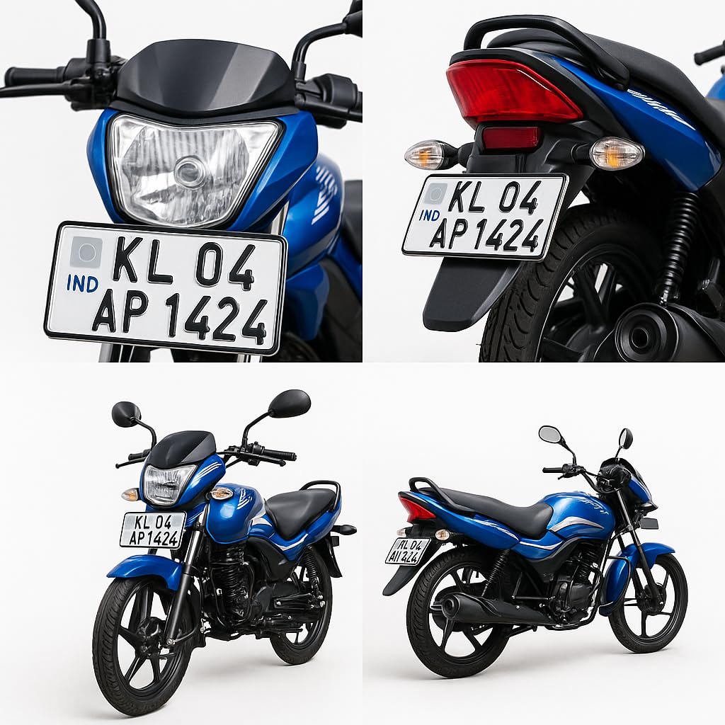 Custom Bike Number Plates - Aluminum, Radium White -3 Custom Bike Number Plates - Aluminum, Radium White -3