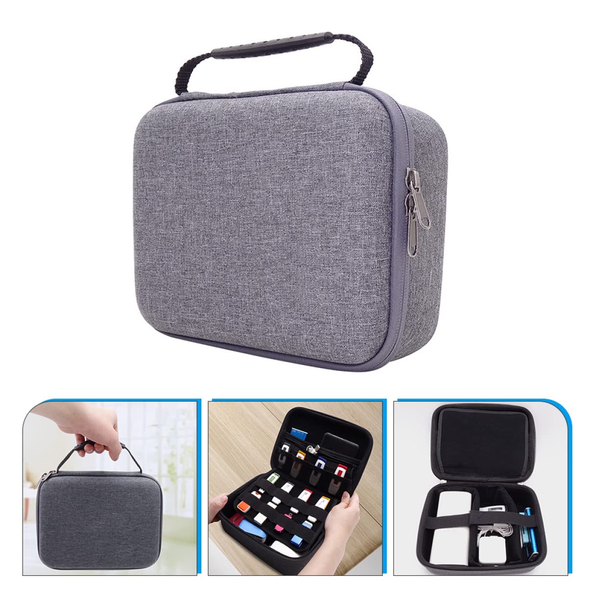Operitacx Bolsa para Almacenaje De Accesorios Electrónicos Organizador De Cables Oxford Eva Resistente Desgaste Cierre De Bolsa De Viaje Multiusos