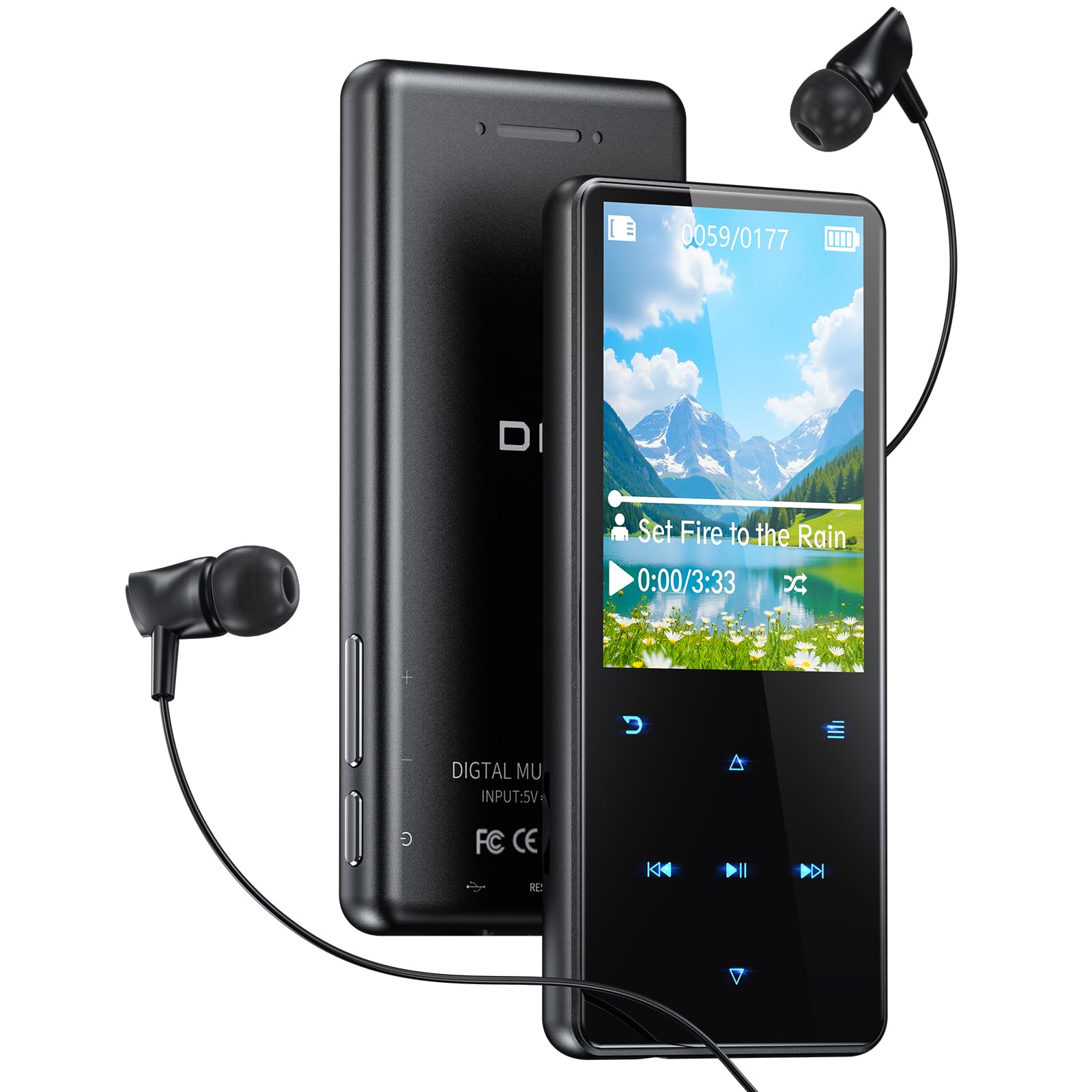 64Go Lecteur MP3 Bluetooth 5.3, 2,4 Pouce avec Haut-Parleu baladeur Enfant