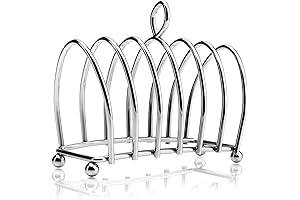 Kilo Victorian Design Chrome 6 Slice Toast Rack with Ball Feet and...