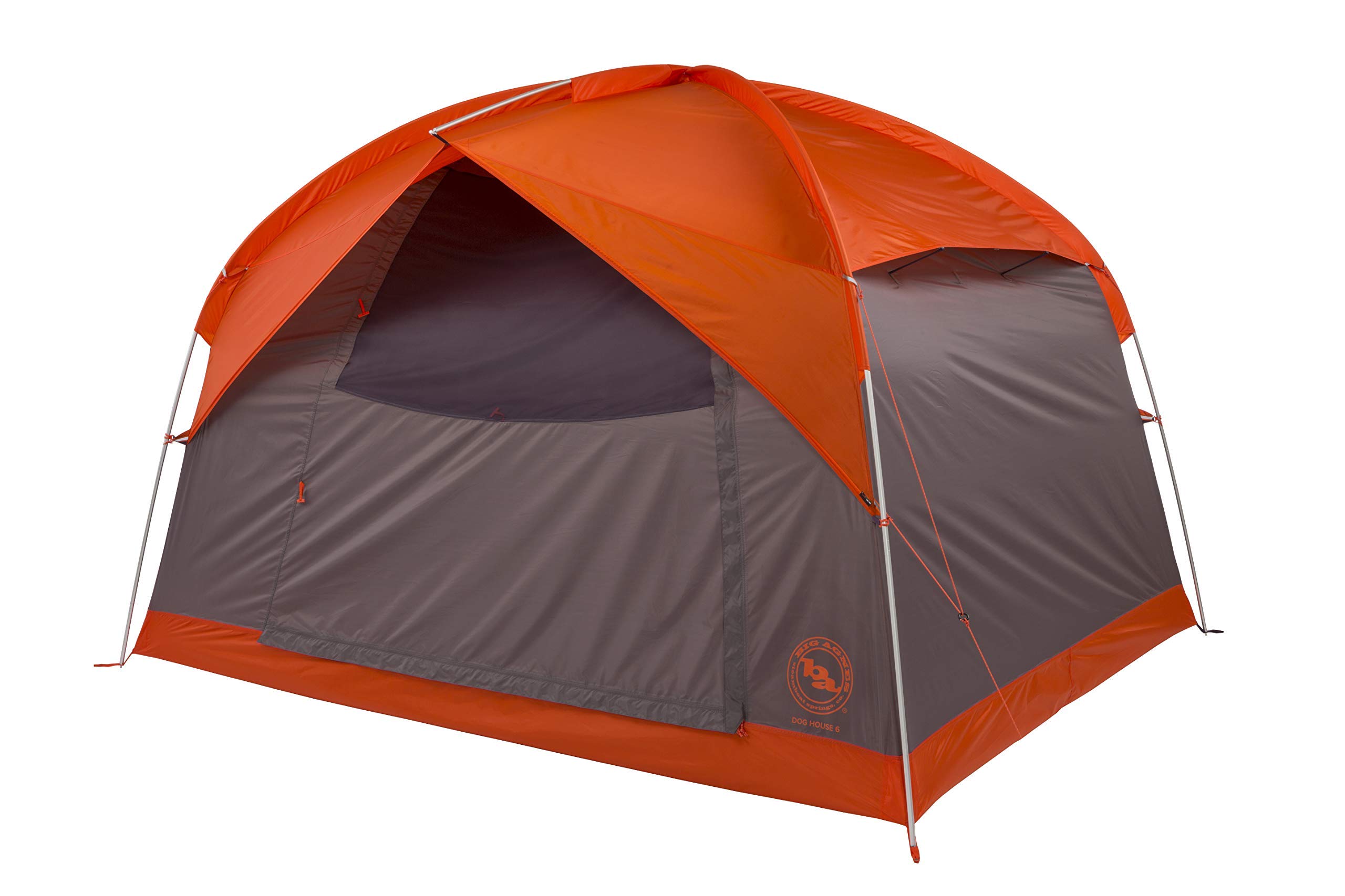 Big Agnes Dog House 6 Tent: 6-Person 3-Season, Orange/Taupe/Eggplant, One Size