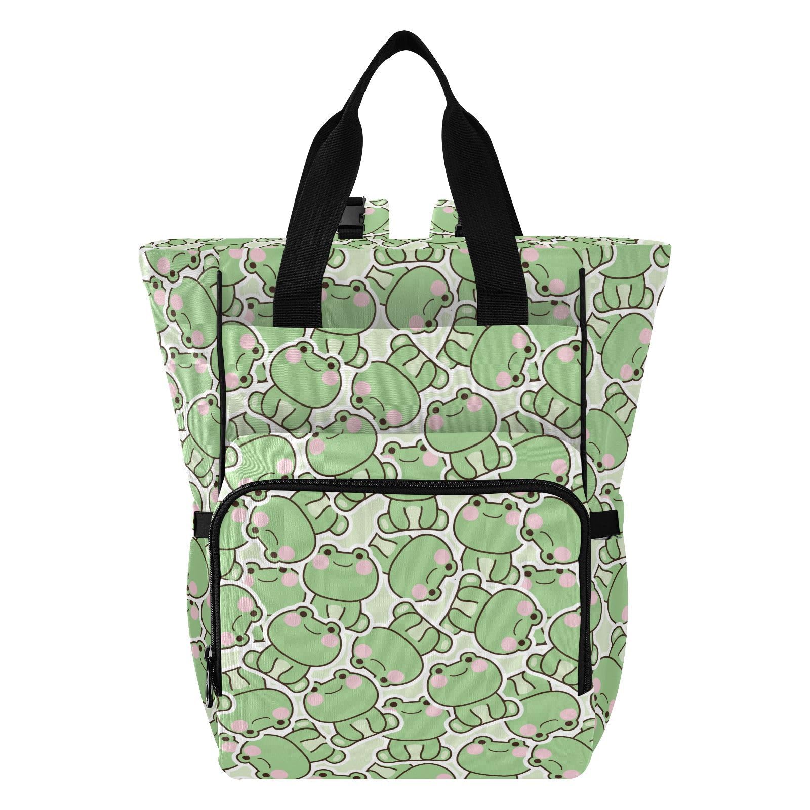 ALAZA Baby Changing Bag Backpack, Nappy Changing Bags Frog Multi-Functional Diaper Bag Tote Large Capacity Mum Dad Backpack