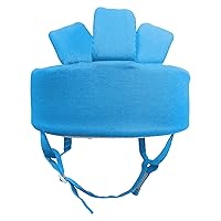 Vista 2 de Casco de bebé para niños pequeños, protector de cabeza para bebé, arnés de protección, suave y ajustable, protector de cabeza (azul)