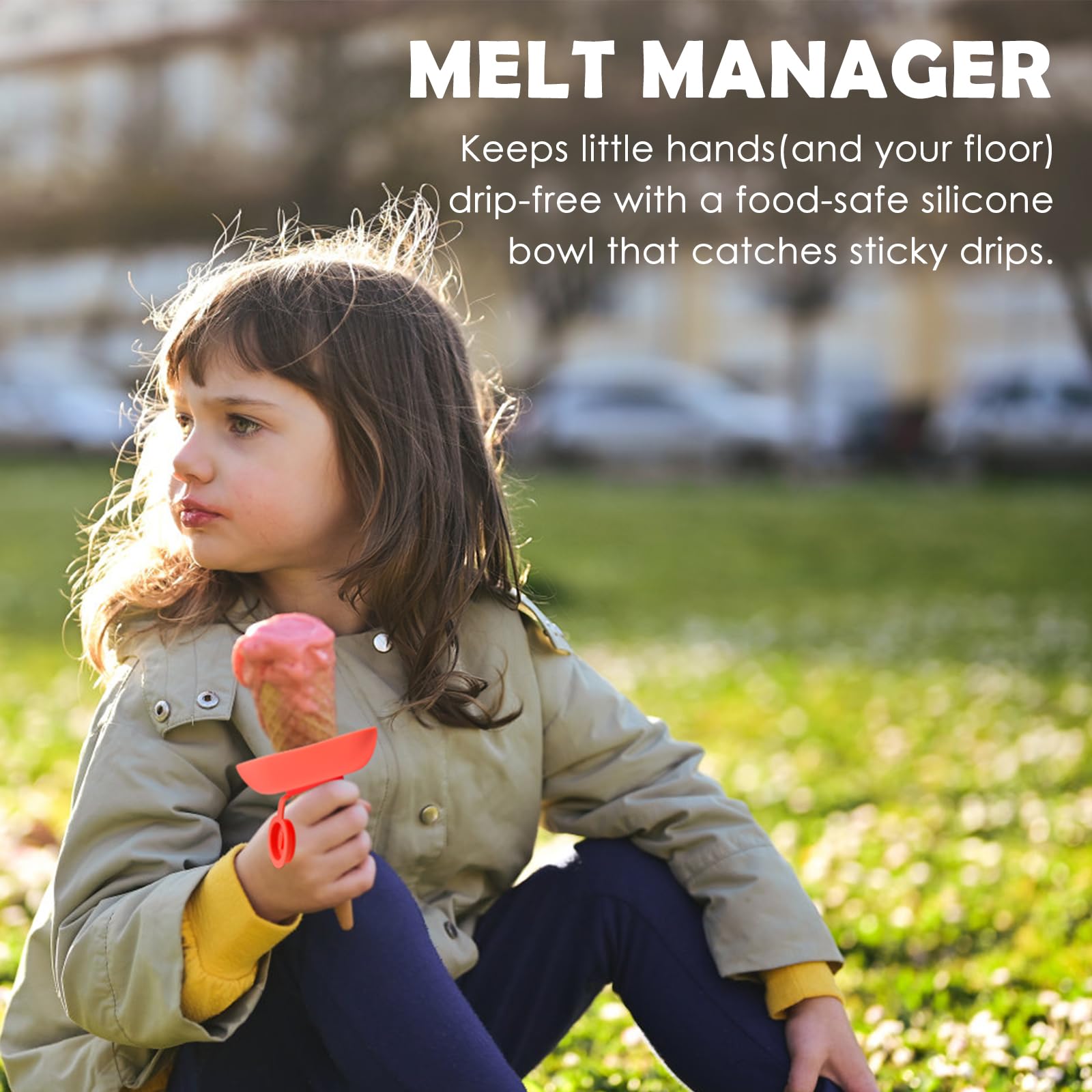 Zvvastnz Silicone Popsicle Holders for Kids, 4pcs Reusable Pop Holders for Toddlers, No mess Ice Cream Holder for Summer and Birthday Party, Adjustable Clips, Dishwasher Safety, 2-in-1