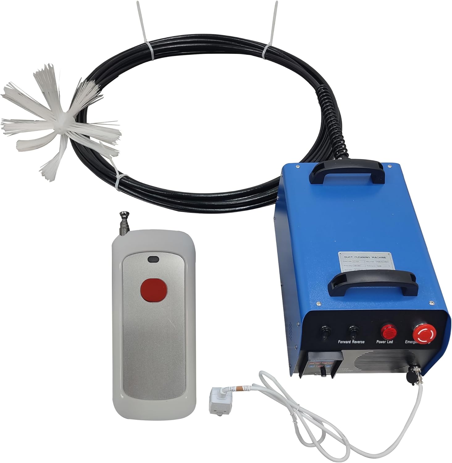 Air Duct Cleaning Machine 220V/110V, Heavy Duty Ventilation Pipe Cleaning Collector System 550W with 15M Flexible Shaft & 4 Brushes for Pipeline Dust Removal in Air Conditioning, Workshop