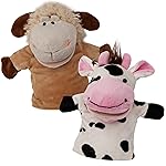 Animal Hand Puppets Set for Kids & Adults - 12.5 Premium Quality Soft Plush Toys with Movable Mouths - Perfect for Storytelling, Teaching, Preschool, Role-Play - Durable, Vibrant, Educational Puppets