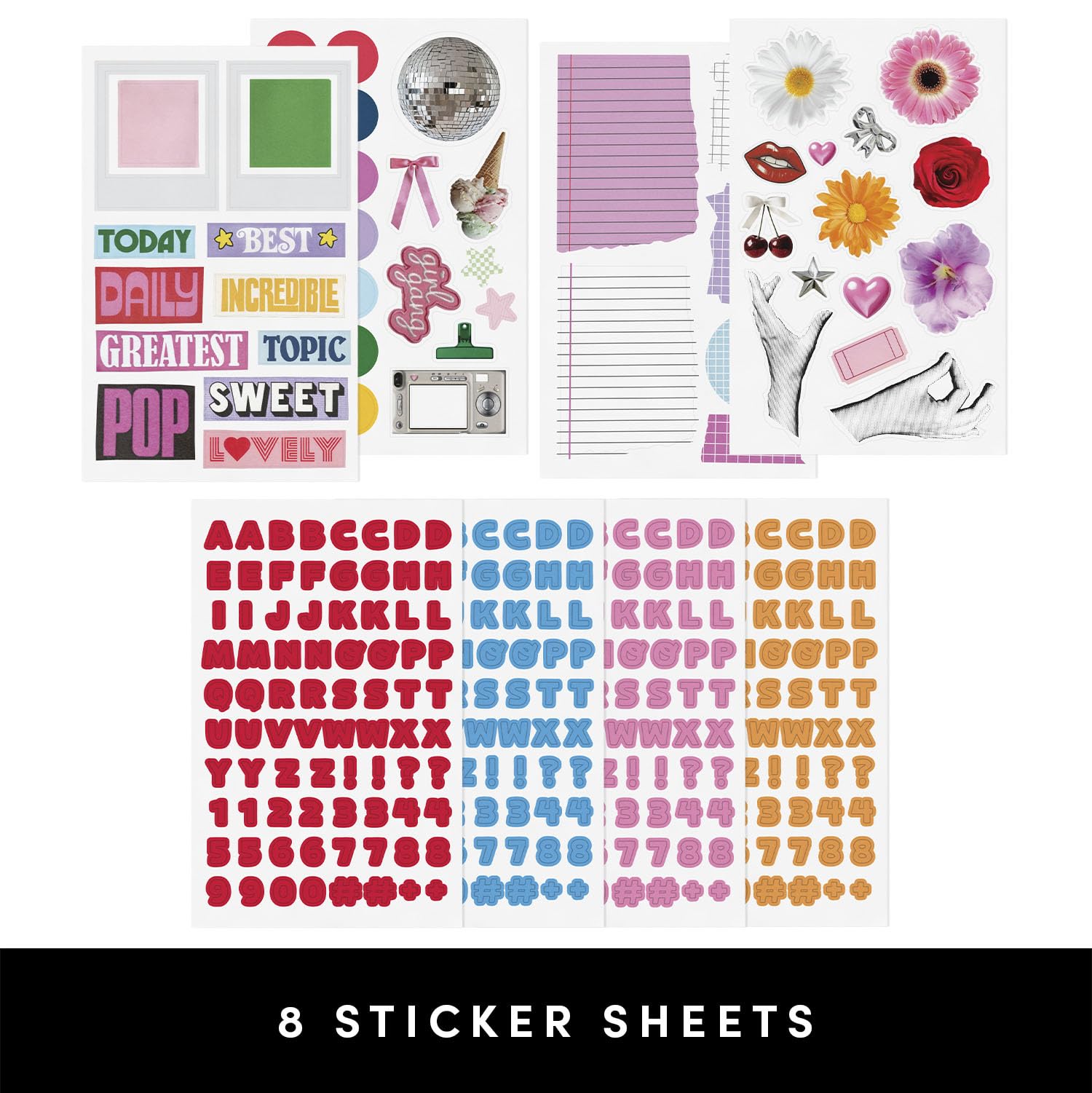 PAPERAGE Junk Journal & Scrapbook Kit, quaderno con copertina rigida vuota, 20 carte fantasia, 8 fogli di adesivi, 20 forme fustellate, 2 nastri Washi e rullo a nastro, forniture creative journaling