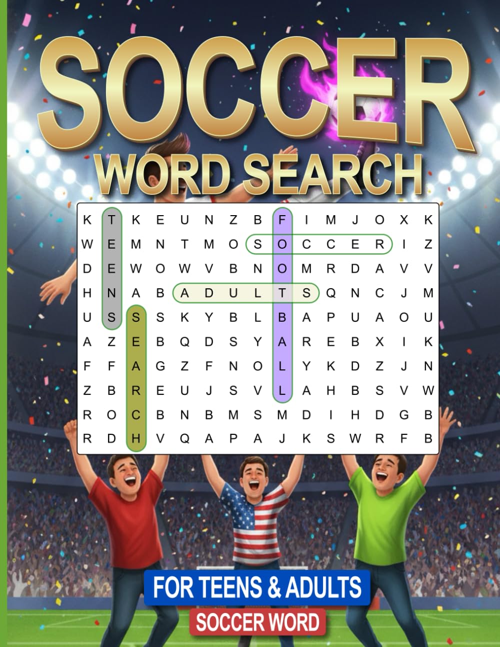 Soccer Word Search Puzzle: 500+ Unique Soccer Words, Relaxing Word Search Puzzle Book for Teens and Adults