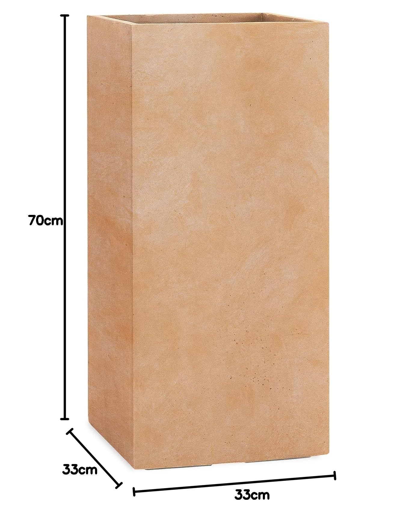 Pflanzwerk® Pojemnik na rośliny Tower terakota 70 x 33 x 33 cm *odporny na mróz pojemnik na kwiaty *ochrona przed promieniowaniem UV* *towar wysokiej jakości