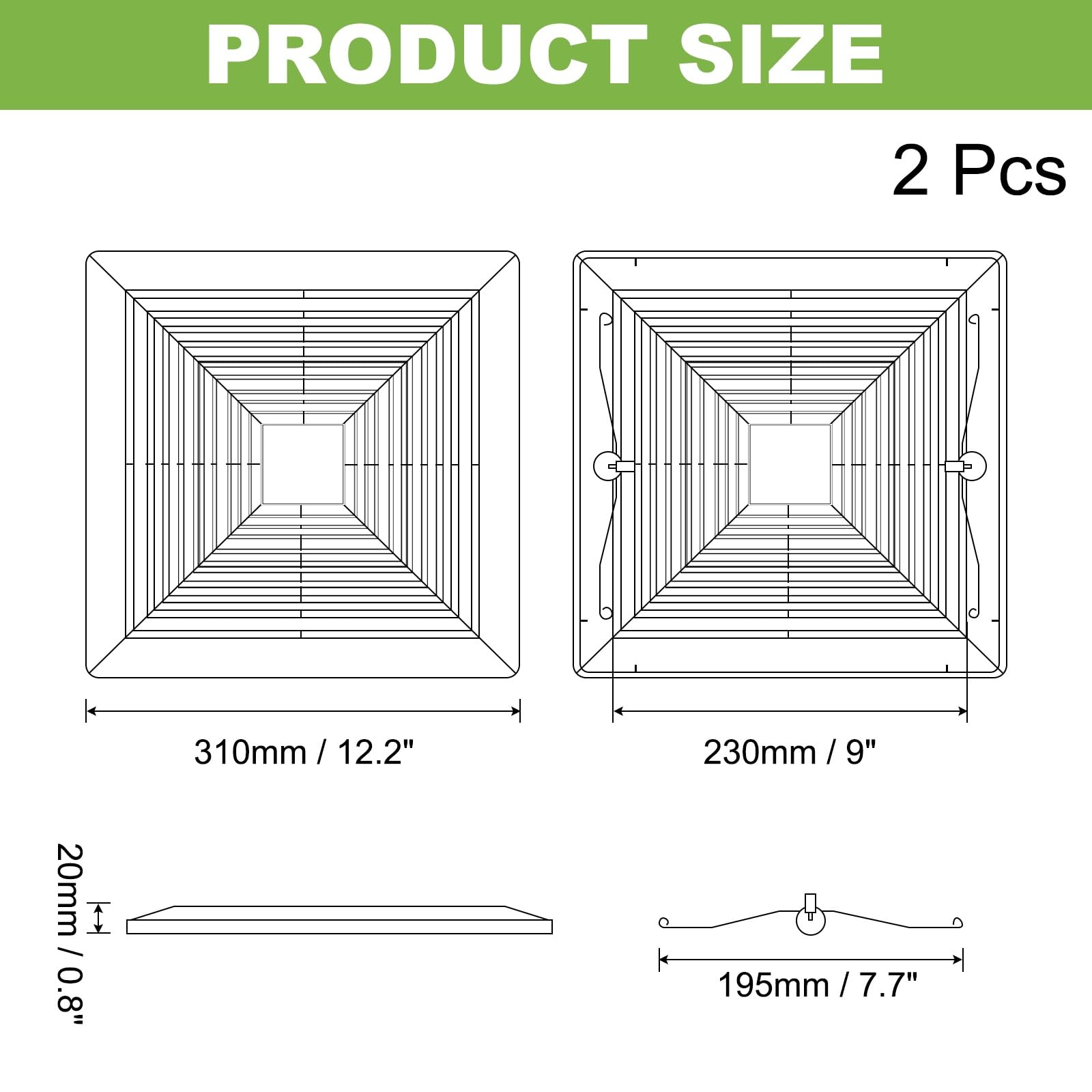 PATIKIL 12x12 Inch Bathroom Exhaust Fan Cover - Image 2