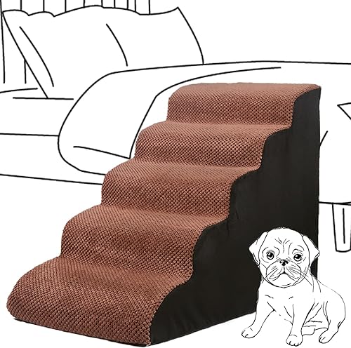 MALOROY Escaleras extra anchas para perros de 30 pulgadas para camas altas de 30 a 36 pulgadas de alto, escaleras de espuma de 6 niveles de 30