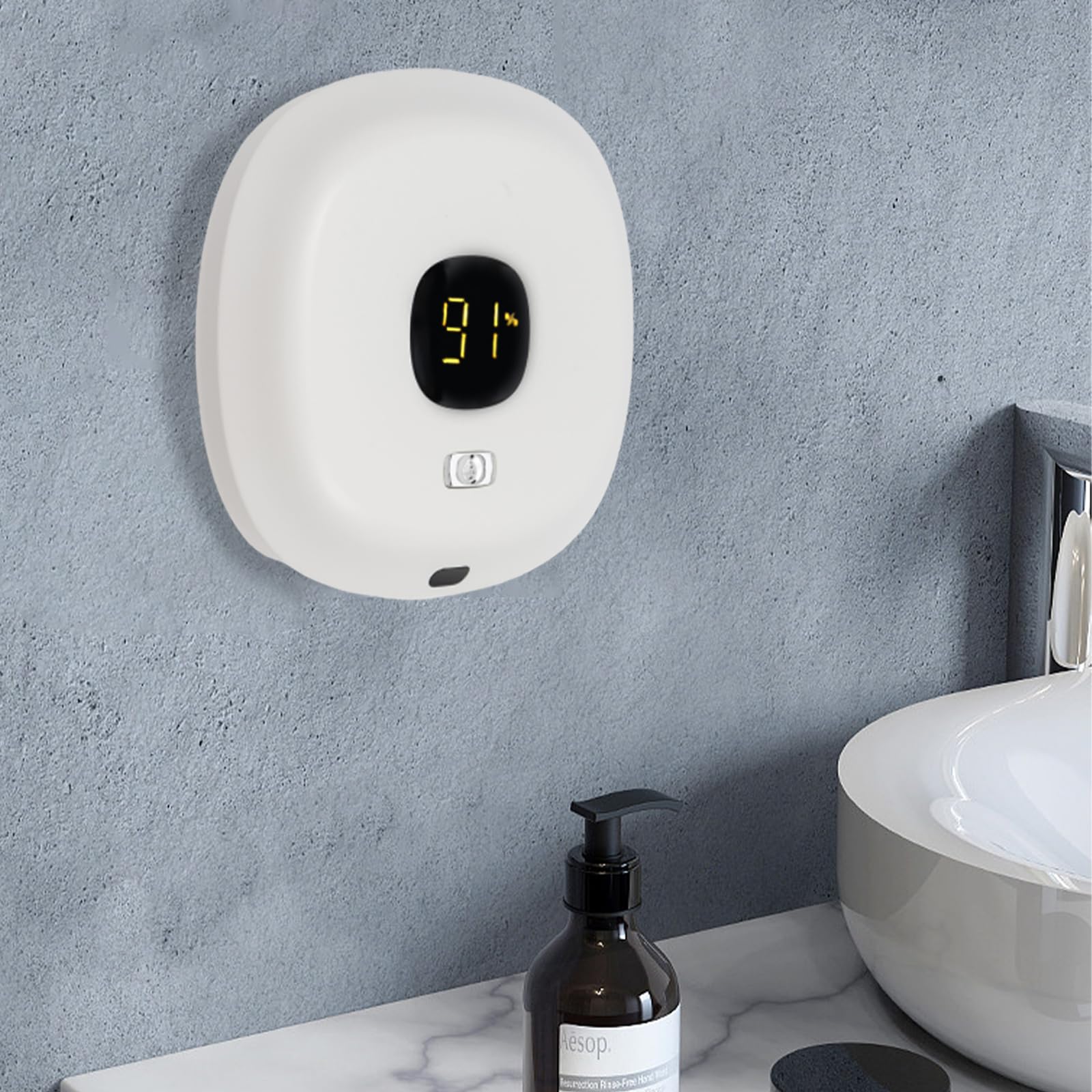 Distributore automatico di sapone in schiuma da 300 ml, distributore automatico di sapone, fissaggio a parete senza fori e ricaricabile, con sensore Soap Dispenser senza contatto