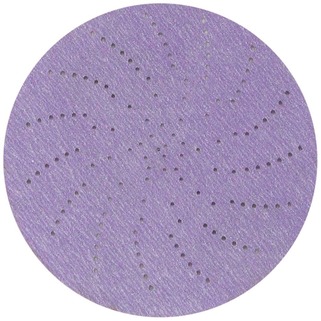 3M Hookit Purple Clean Sanding Disc 334U, 30472, 5 in, P500 grade, 50 discs per carton