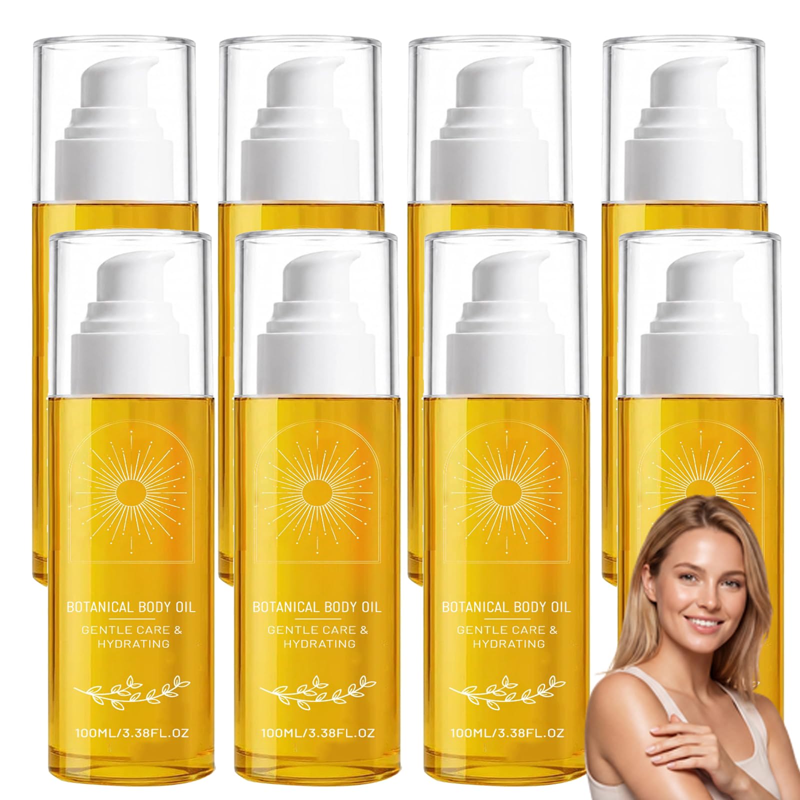 Botanisches Körperöl mit Wakame-Algen, Brasilien-Nuss-Passionsblumen-Samenöle, botanisches Körperöl straffende Massageöle, leichte feuchtigkeitsspendende nicht fettende die tägliche Pflege (8pcs)