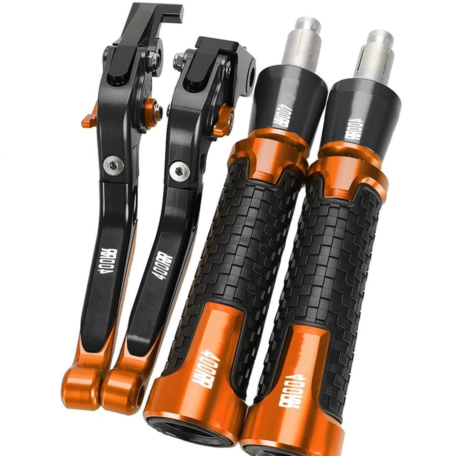 Leviers de frein moto réglables pour Honda CBR 400RR et poignées orange