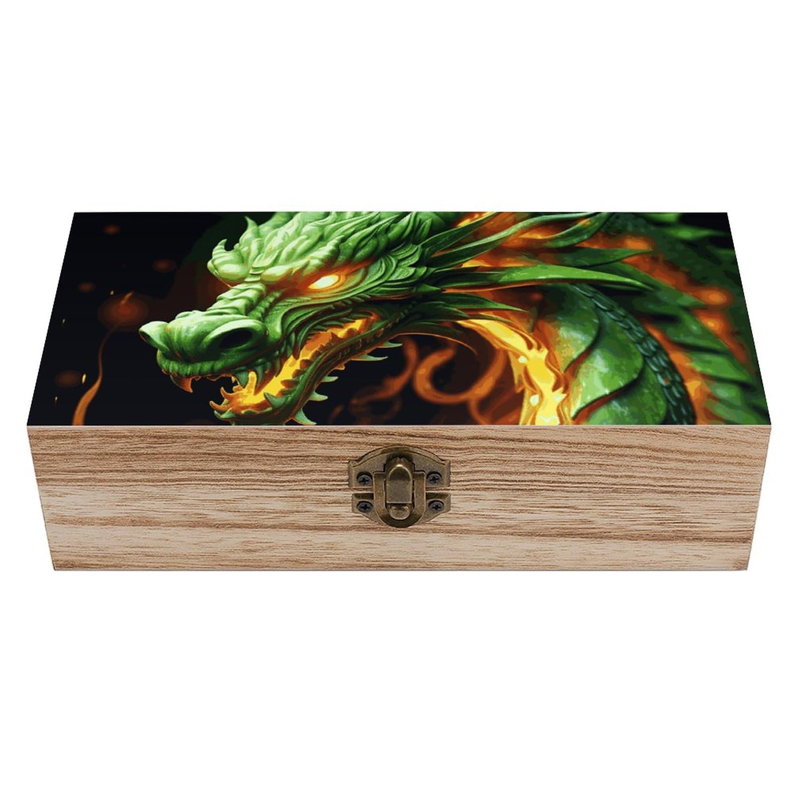 Boîte en bois dragon chinois pour décorer le salon et ranger