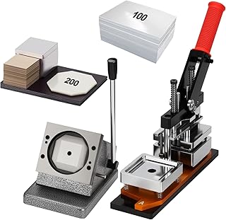 2.5x2.5in Magnet Maker Machine Press Square, 63.5x63.5mm DIY Photo Refrigerator Sticker Magnet Press Machine with Paper Cutter + 200pcs Materials + 100pcs Photo Paper