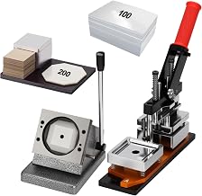 2.5x2.5in Magnet Maker Machine Press Square, 63.5x63.5mm DIY Photo Refrigerator Sticker Magnet Press Machine with Paper Cutter + 200pcs Materials + 100pcs Photo Paper
