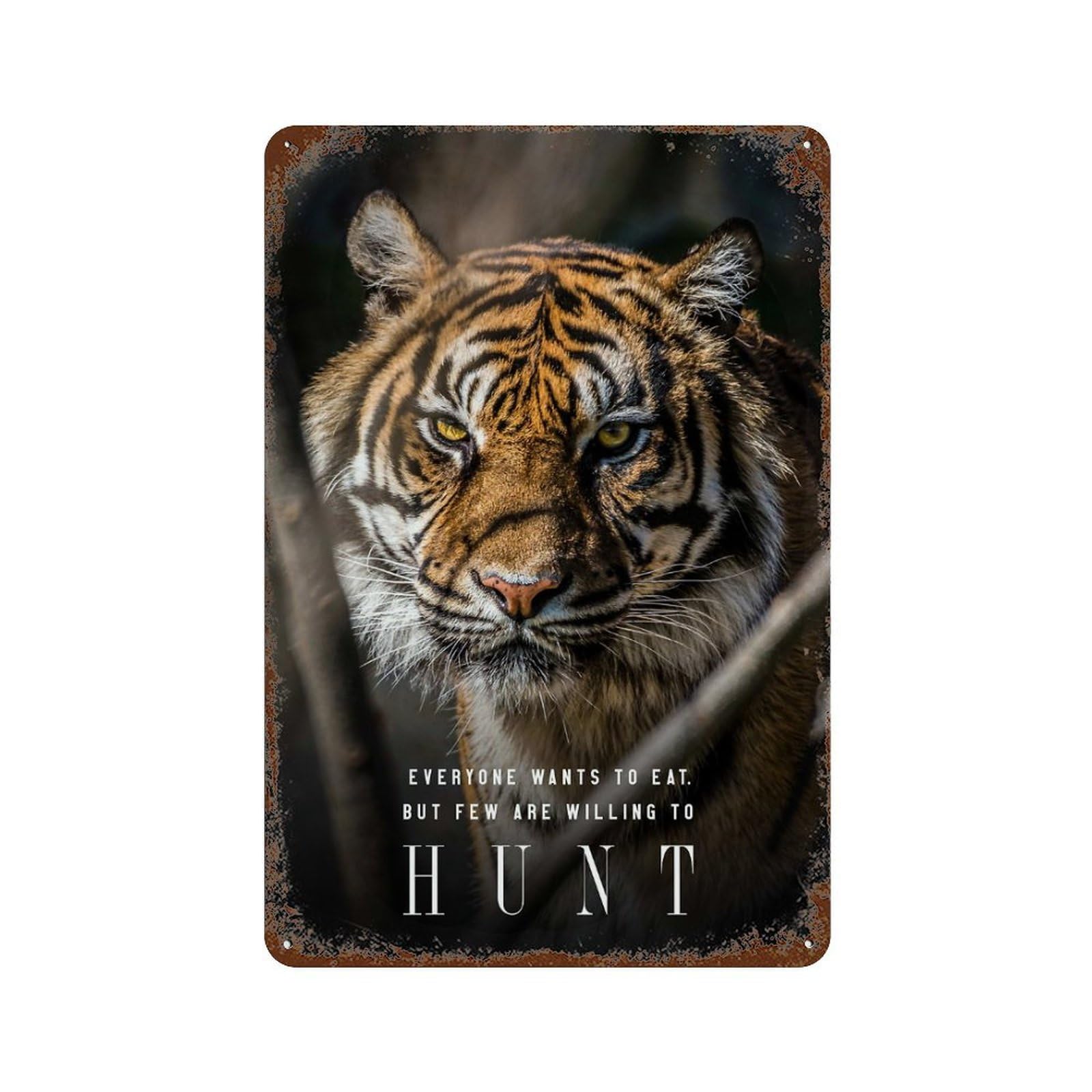 Few Are Willing To Hunt Rustic Tin Plaque 11.8"x7.9", for Pub, Kitchen And Man Cave Decor, Vintage Wall Decor