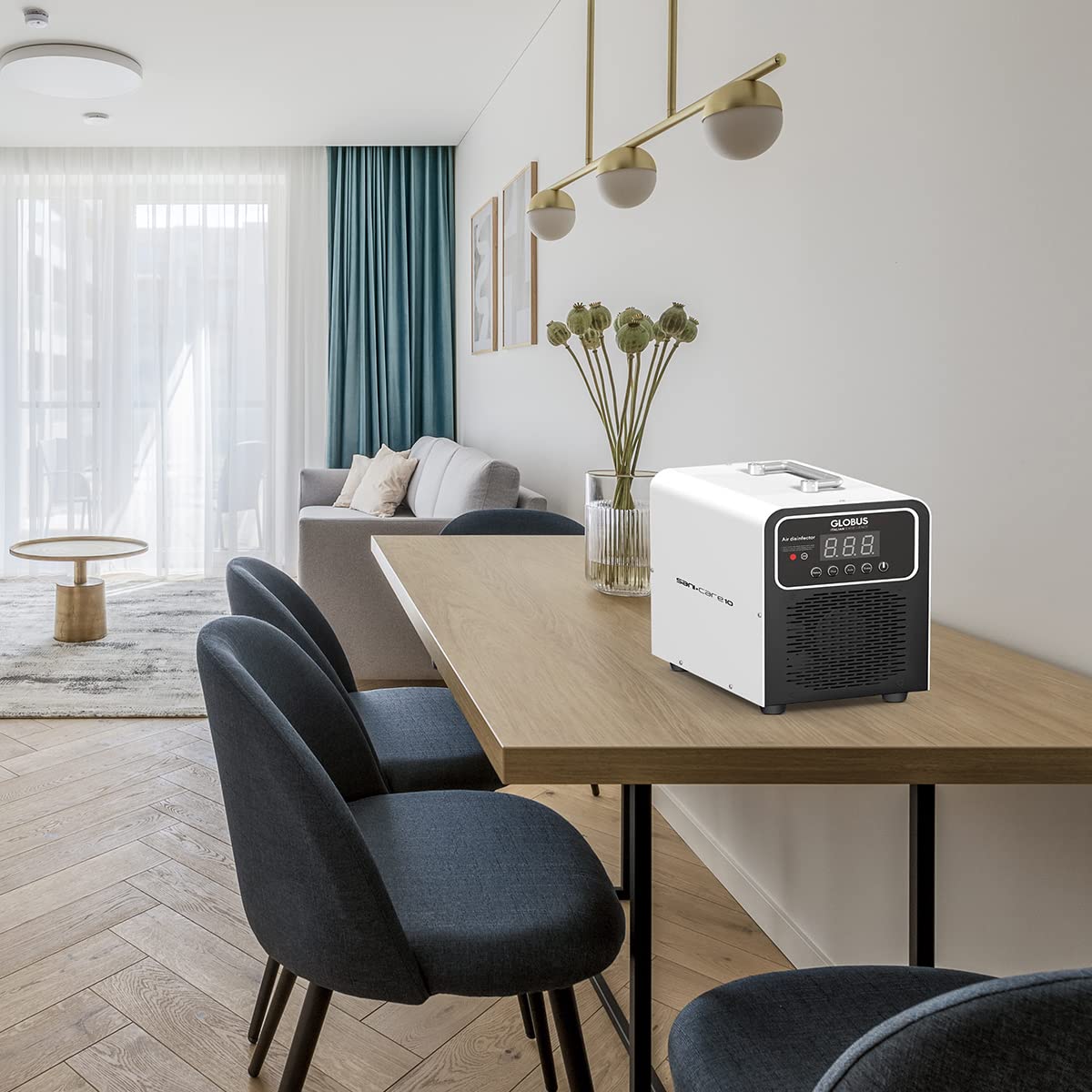 Globus | Ozonizador Sani-Care 10, Generador de ozono para desinfectar y purificar el aire de ambientes cerrados, inactiva bacterias, elimina olores y polvos, adecuado para ambientes de 100-150 m²