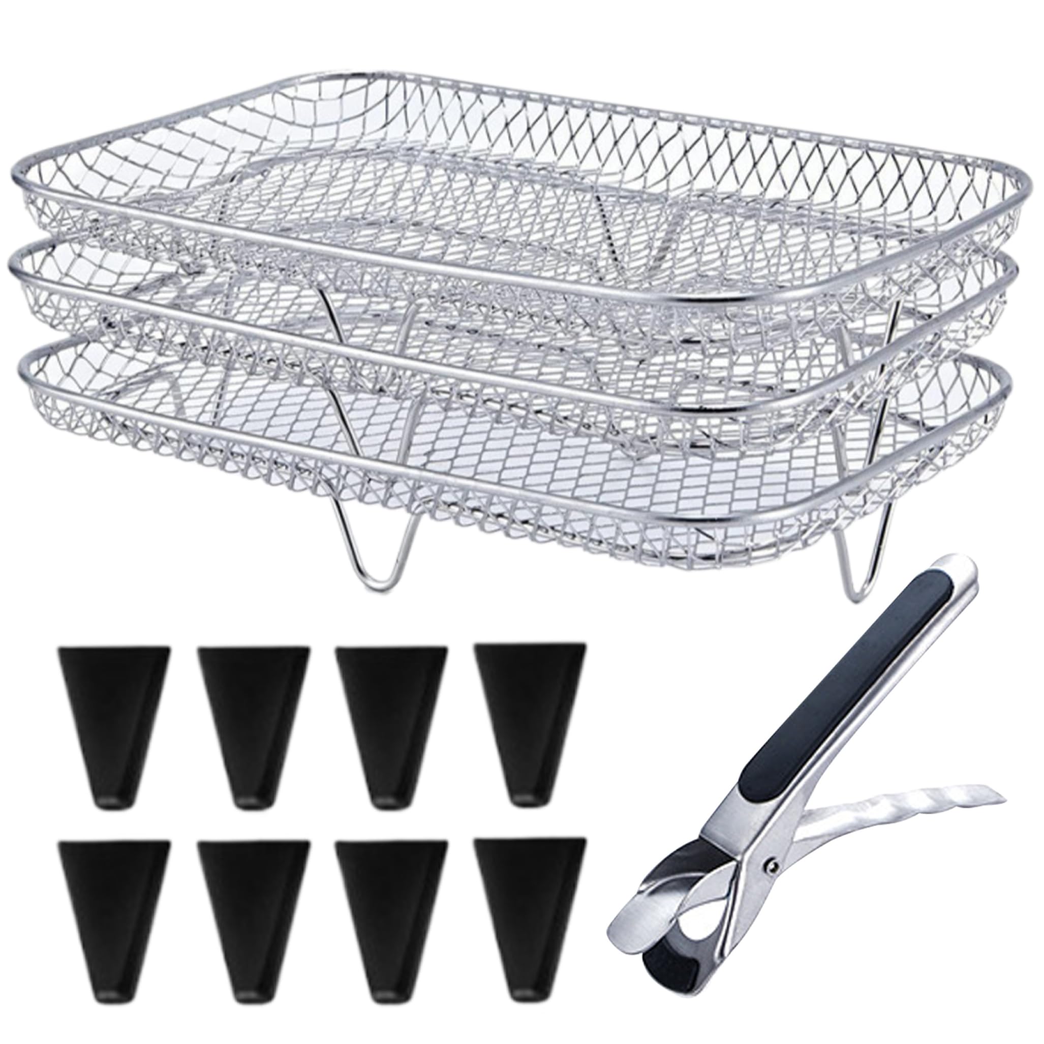 Rack de friteuse à air empilable à triple niveau pour une cuisson croustillante homogène