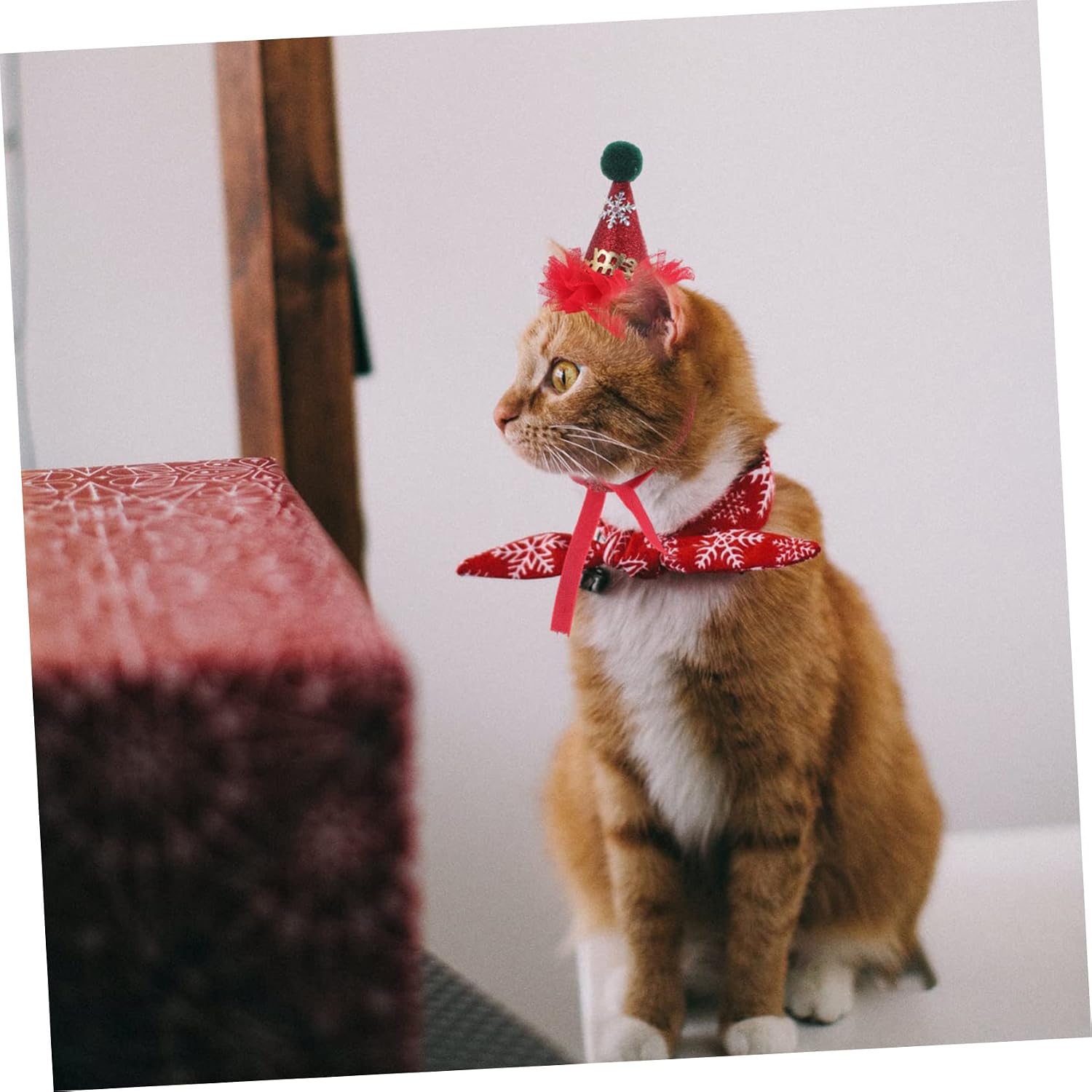 Christmas PET Cat Playthings Xmas Interactive Toys 5 Pcs Plush Wood image 2
