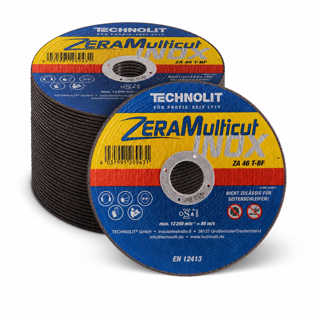 TECHNOLIT ZeraMulticut Trennscheibe 125 x 1,0 mm | 25 Stück | Flexscheiben